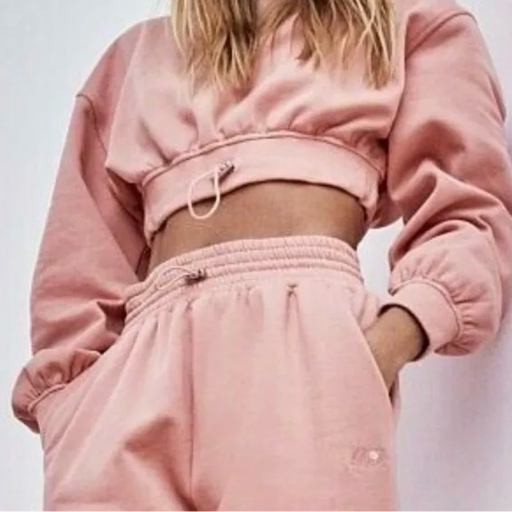 For Love & Lemons M peachy Pink Josie Sweatpants High Rise Gym Sweat Pants - Picture 5 of 14